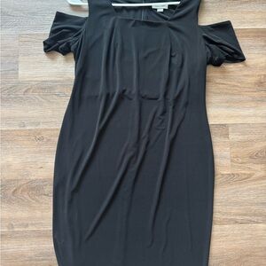 Calvin Klein Black Cold-Shoulder Midi Dress